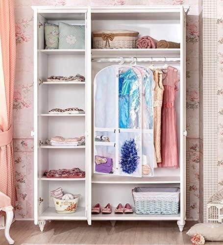 Praktische organizer: 5 opvouwbare kledinghoezen met ritsvakken, ideaal voor danskostuums en accessoires.
