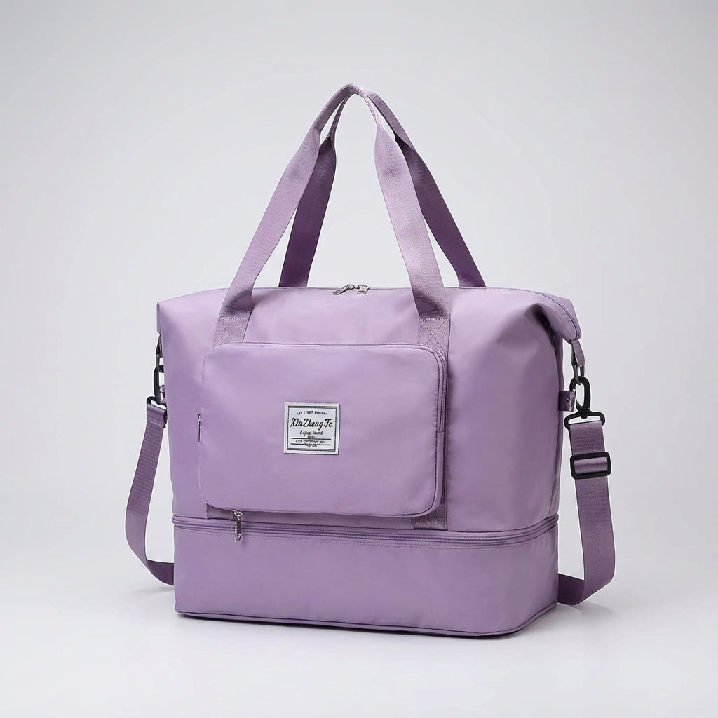 Stevige Oxford sporttas, opvouwbaar en uitbreidbaar. Perfect voor gym, reizen of als extra bagage.