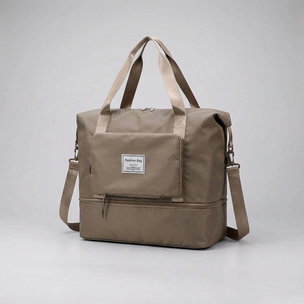 Flexibele opvouwbare duffelbag, waterdicht en uitbreidbaar. Ideaal als vakantietas of sporttas.