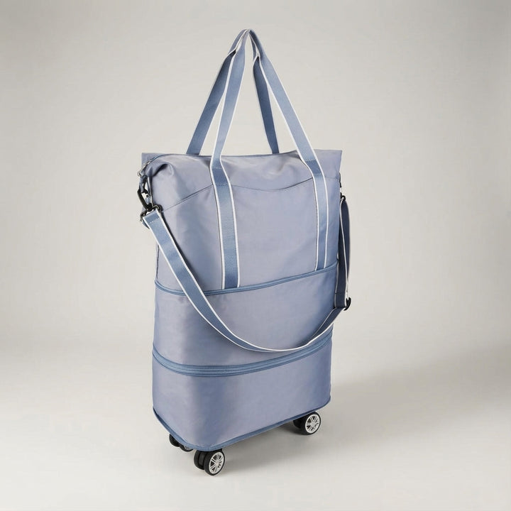Ruime opvouwbare rolduffel reistas met wielen, bespaart ruimte; ideale bagage voor elke trip.