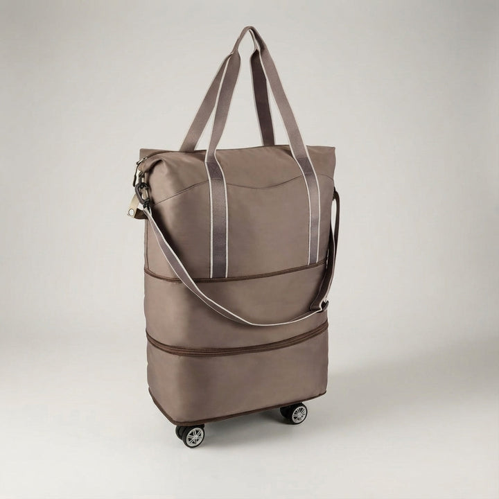 Lichte opvouwbare trolleytas, perfect als handbagage, weekendtas of sporttas met handige wielen.