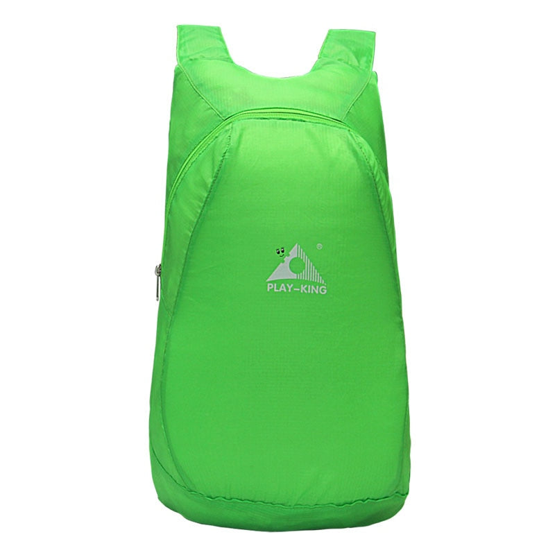 Praktische compacte reisrugzak 20L, waterafstotend, ultralicht polyester voor handbagage, opvouwbaar.