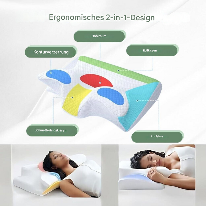 Ergonomisch Mayer orthopedisch kussen. Speciaal ontworpen traagschuim voor neksteun en rugpijnverlichting.