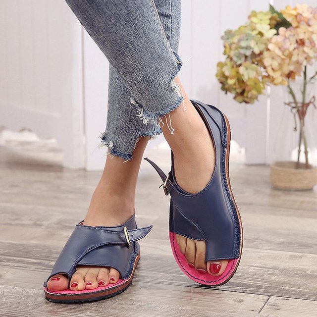 Orthopedische dames sandalen met kleurrijk patchwork, ademend materiaal en comfortabele bogen voor dagelijks gebruik.
