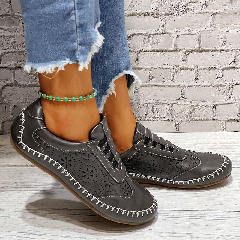 "Orthopedische damesschoenen Aria met opengewerkte patronen, elegant ontwerp, hoogwaardig PU-leer en comfortabel voetbed"