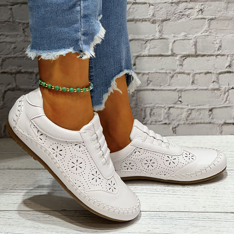 "Orthopedische damesschoenen Aria met opengewerkte patronen, elegant ontwerp, hoogwaardig PU-leer en comfortabel voetbed"