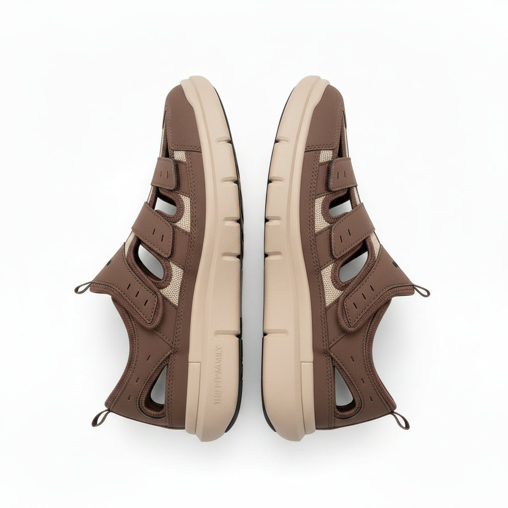 Stijlvolle heren comfort sneaker met orthopedische zool, biedt schokabsorptie en ondersteuning voor dagelijks gebruik.