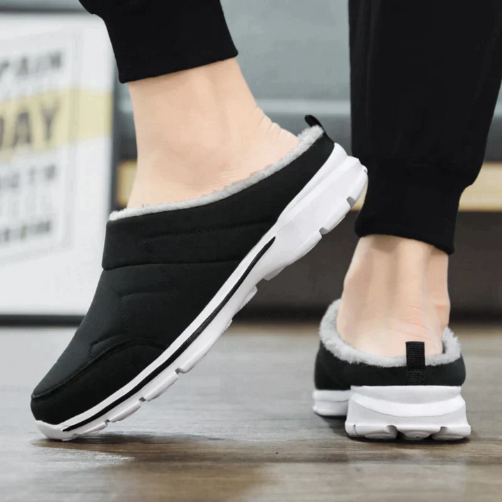"Orthopedische herenpantoffels met ergonomisch voetbed, zachte voering en antislipzool voor herfst- en wintercomfort."