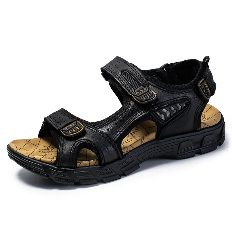 Zwarte verstelbare heren comfortsandalen, ideaal voor dagelijks gebruik en maximale pijnverlichting.
