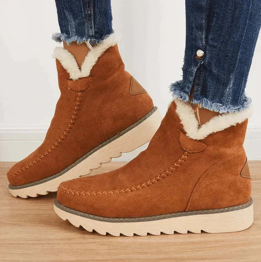 Orthopedische warme winterschoenen voor dames, beige, comfortabel, met antislipzool, ideaal voor dagelijks gebruik.