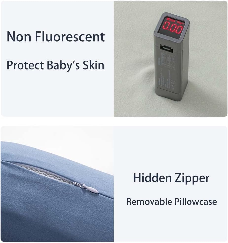 "Pastel baby lounger kussen van zacht katoen, veilige nest voor baby's 0-24 maanden, ademend en ergonomisch ontwerp."