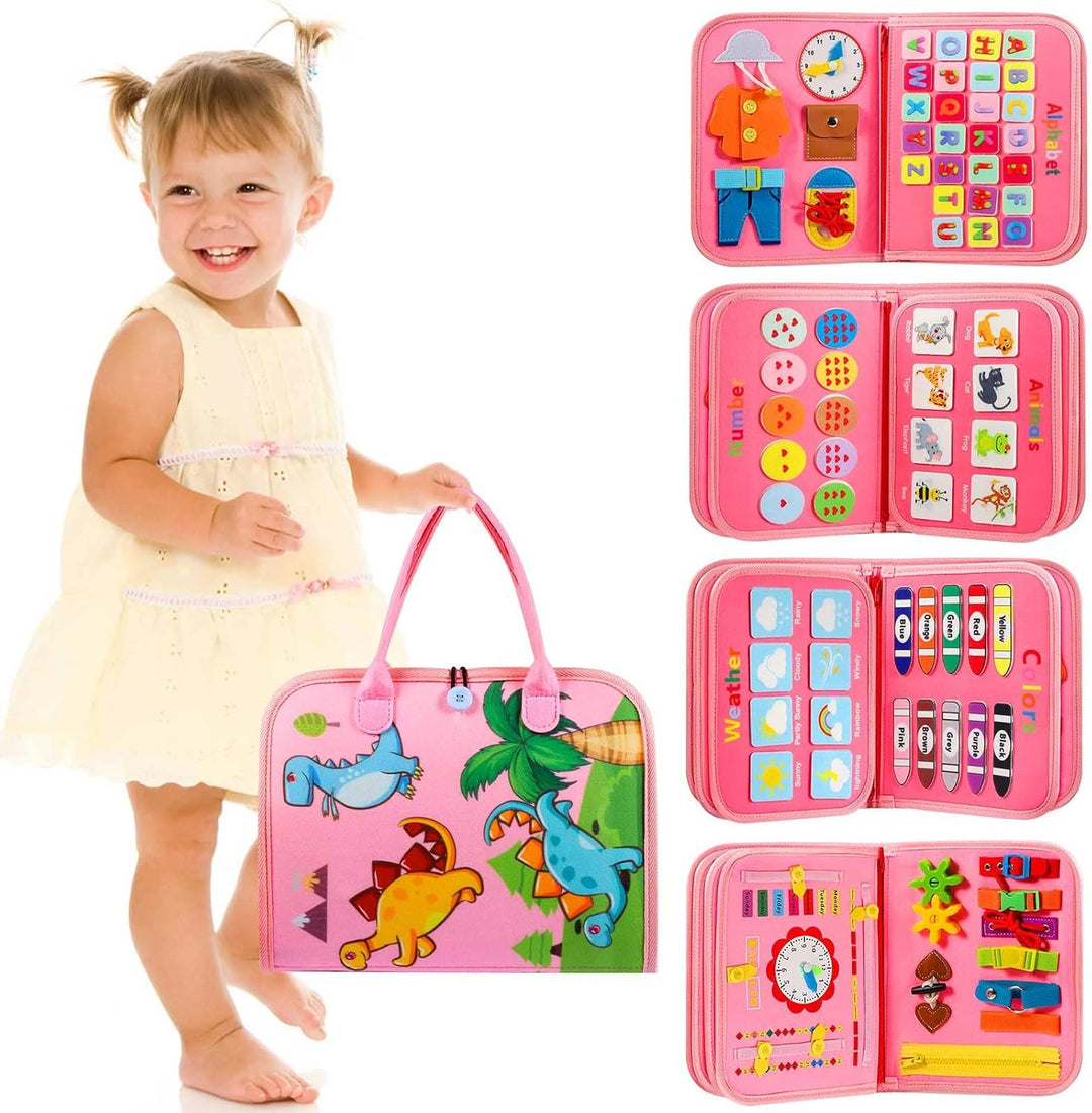 Peuter Drukbord Montessori speelgoed, educatief activiteitenboek voor kinderen, kleurrijk en veelzijdig leren en spelen.