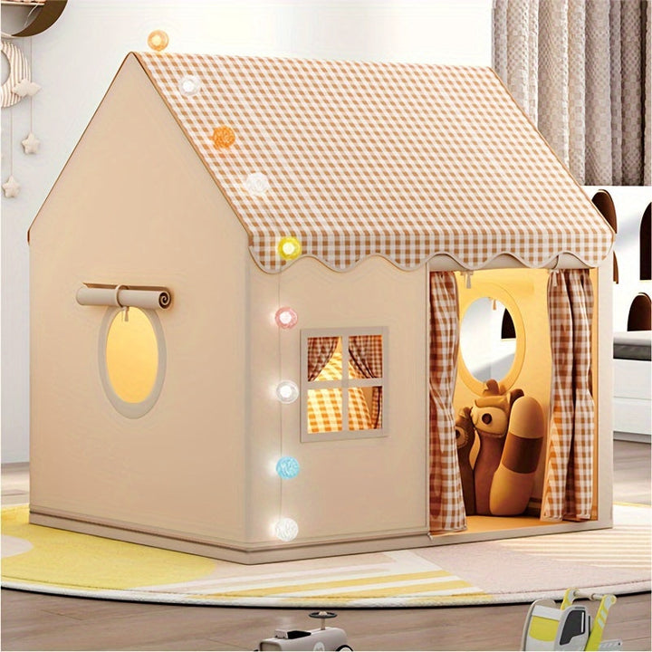 Lichtgewicht binnenspeelhuis van polyester/PVC, perfect als speelhut of speeltent voor kinderen binnen.
