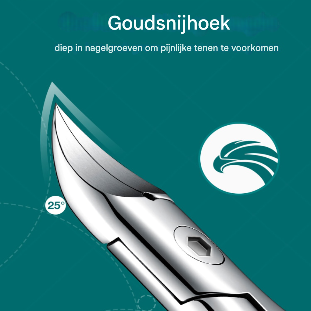 Set pedicure hulpmiddelen inclusief stalen teennagelknipper voor dikke nagels, focus op kwaliteit en gebruiksgemak.