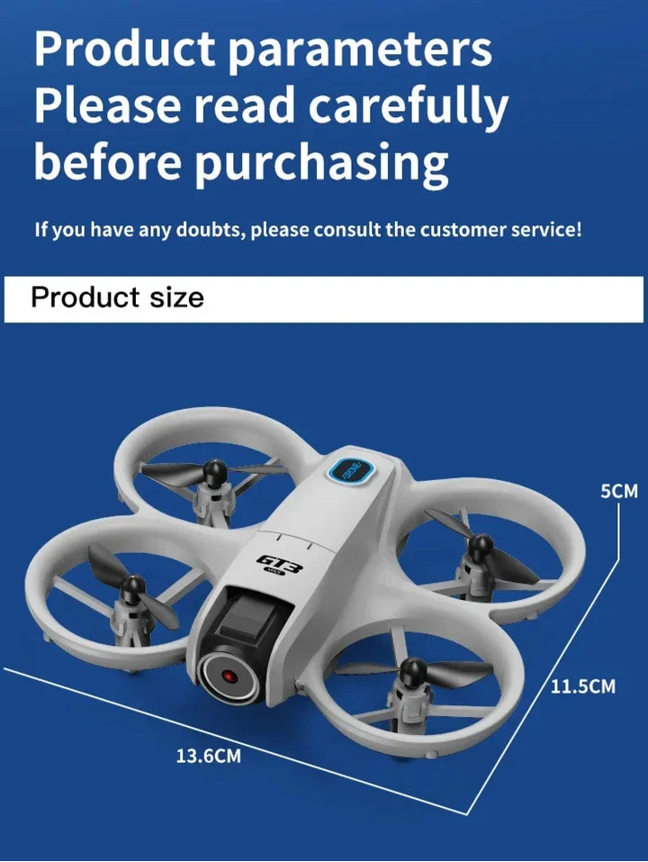Afstandbestuurde RC drone met controller, klaar voor stabiele 8K UHD video en luchtfotografie.