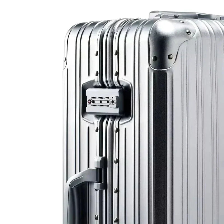 Professionele aluminium zakenreiskoffer met TSA slot en 360 graden wielen. Stijlvolle hardcase handbagage.