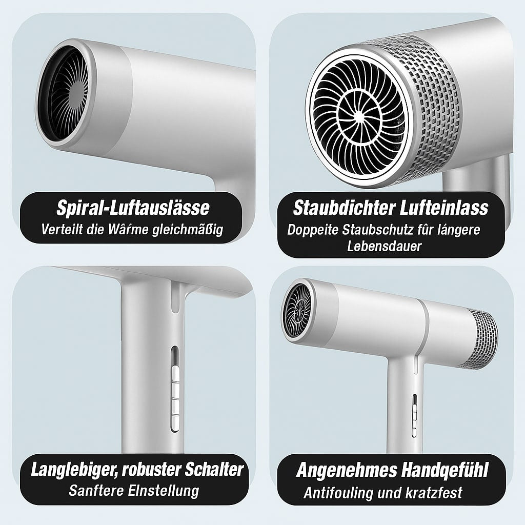 Deze professionele haardroger zorgt voor glanzend haar; met ionentechnologie en precieze styling.