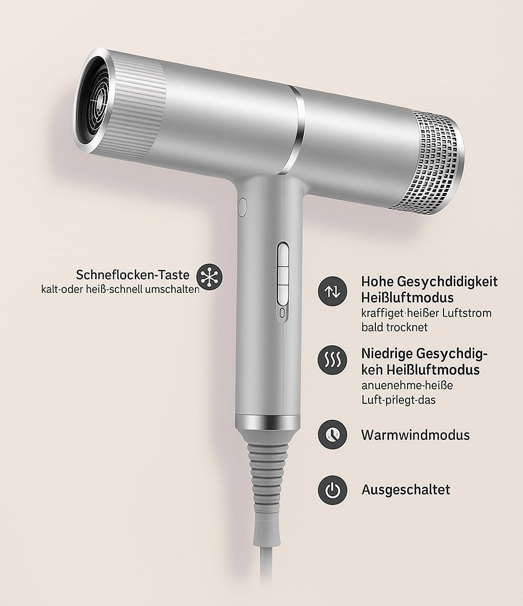 Lichtgewicht professionele haardroger; comfortabele haarstyling, snel drogen en haarbescherming.