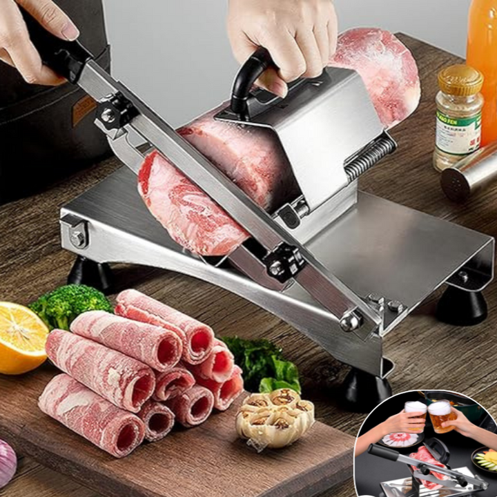 Professionele roestvrijstalen keukensnijmachine, veelzijdig en moeiteloos snijden van vlees, kaas en groenten, instelbare dikte