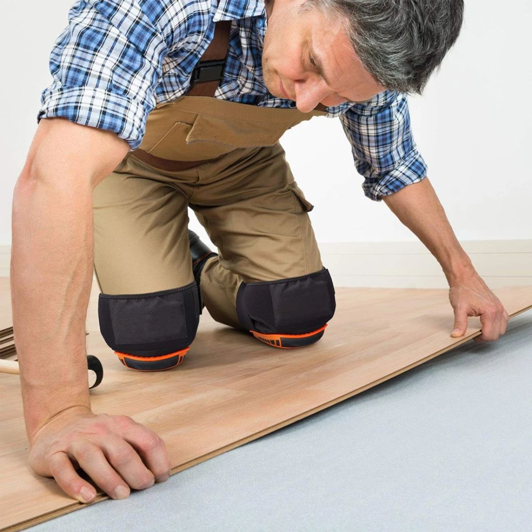 Professionele werkkniebeschermers voor zware klussen, verstelbare banden, stevige kap en zachte voering, ideaal voor doe-het-