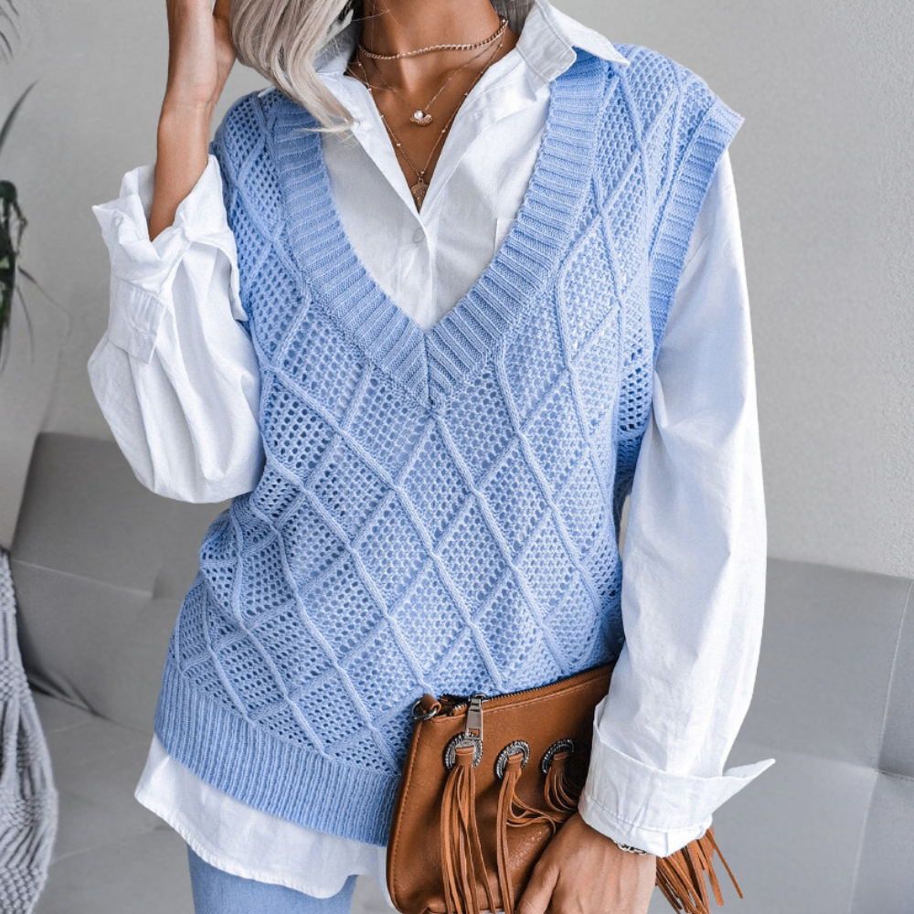 Comfortabele en stijlvolle Angeza gebreide trui voor dames, zacht en trendy winterkleding.