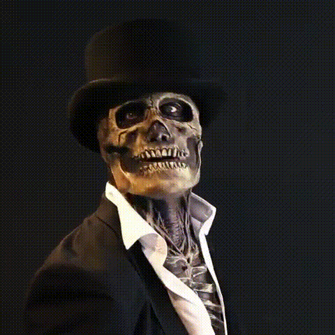 Realistisch latex Halloween schedel masker, perfect voor griezelige horror kostuums en verkleedfeesten.