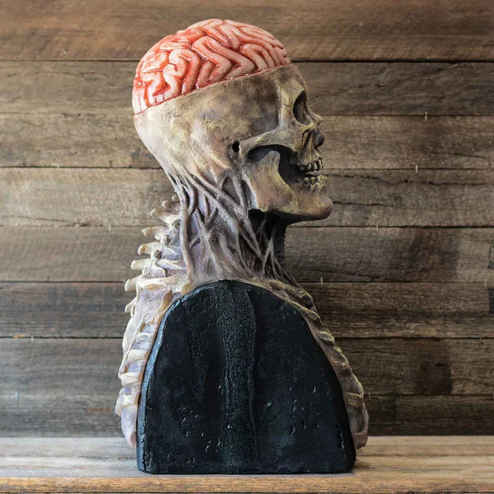 Gedetailleerd griezelig Halloween schedel masker met realistische botstructuur, zorgt voor angstaanjagende verschijning.
