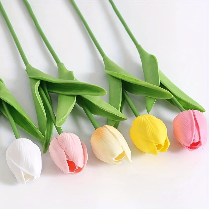 Onderhoudsvrije, realistische kunsttulpen set van 15 stuks. Langdurige decoratie voor elk interieur.