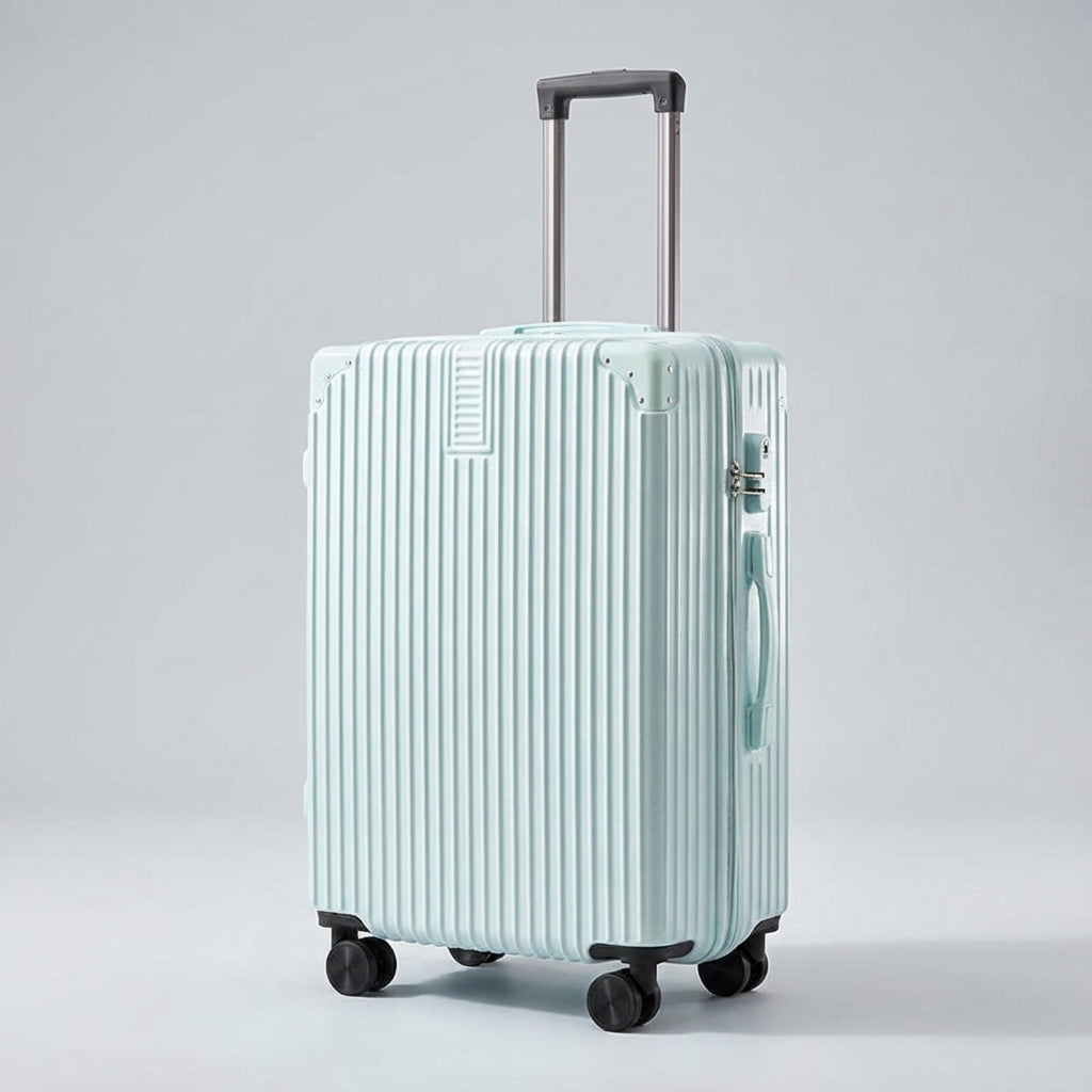 Elegante Casevo retro bagage koffer met veilige hoekbescherming en soepele wielen voor comfortabel reizen.