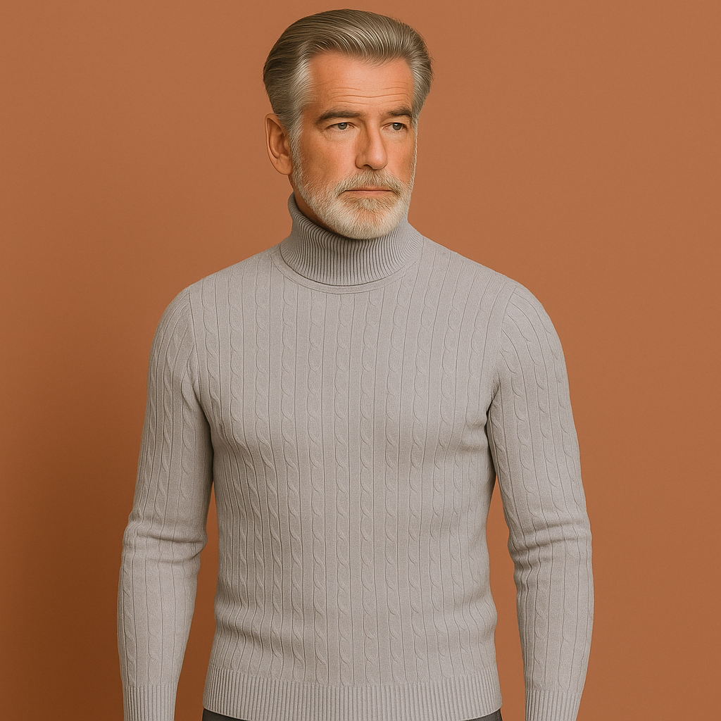 Ribgebreide heren coltrui: tijdloze, comfortabele trui, ideaal voor herfst & winter warmte. Beschikbaar in diverse kleuren.