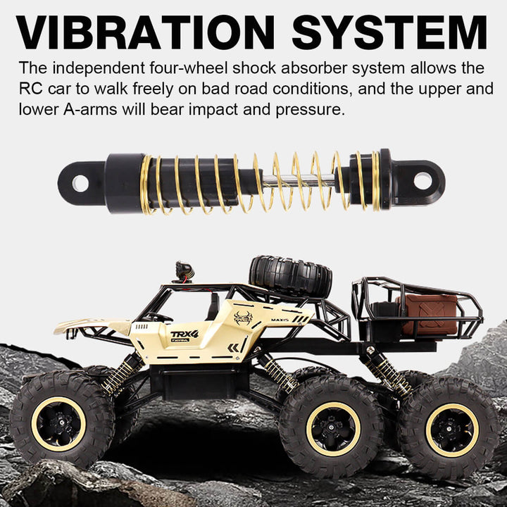 2.4GHz radiografische afstandsbediening voor de snelle 6-wiel RC monster truck off-road terreinwagen.