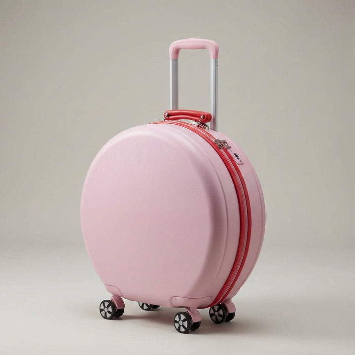 Lichtgewicht roze handbagage koffer (CarryLite) met soepele spinnerwielen; ideaal voor weekendtrips en cabine.