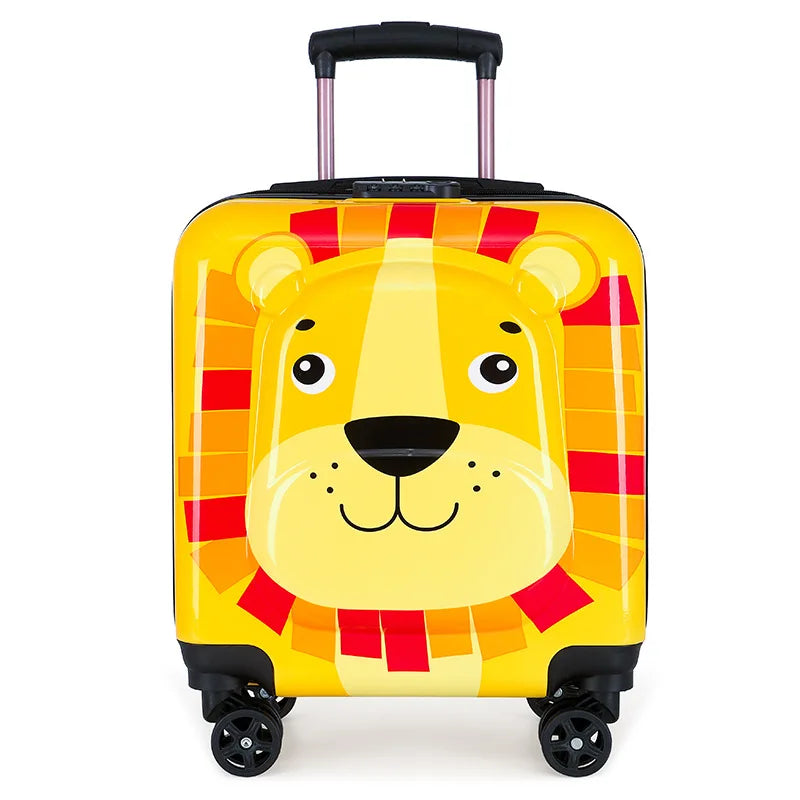 Duurzame hartschalen kinderkoffer met vrolijke dierenprint. Robuuste trolley, perfect voor alle reizen.