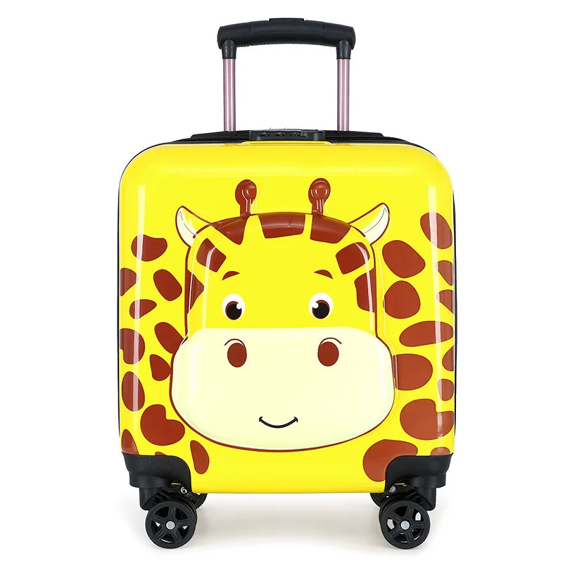 Detail van de robuuste rits op de kinderkoffer met dierenprint. Veilig en avontuurlijk voor kinderbagage.