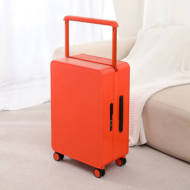 Soepel rollende spinnerwielen onder deze lichtgewicht PP hardcase koffer voor alle reizen.