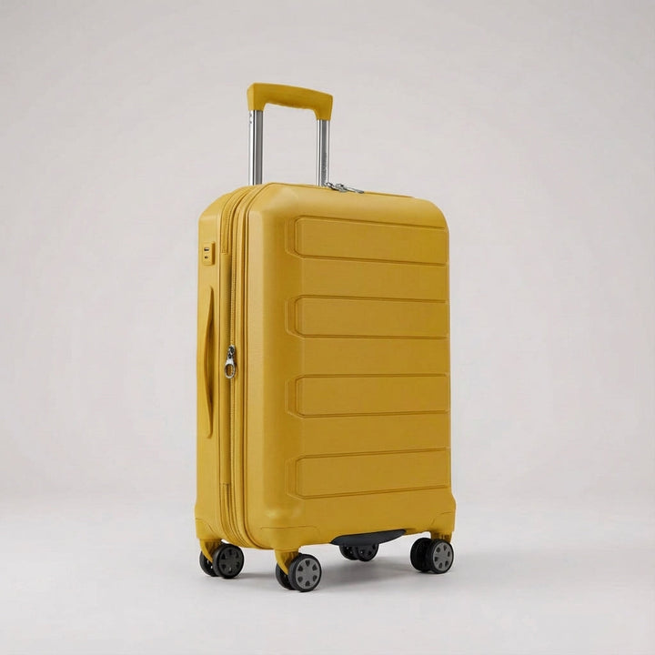 Functionaliteit ontmoet stijl: uitbreidbare hardshell reiskoffer met vier multi-directionele spinner wielen.