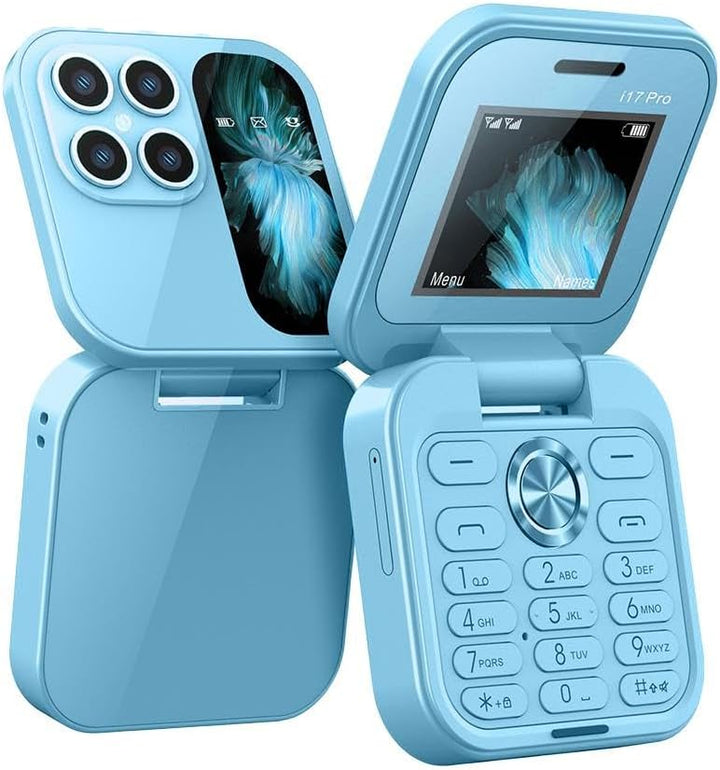 Witte FlipLite klaptelefoon met dual sim functionaliteit, handig voor zakelijk en privé gebruik.