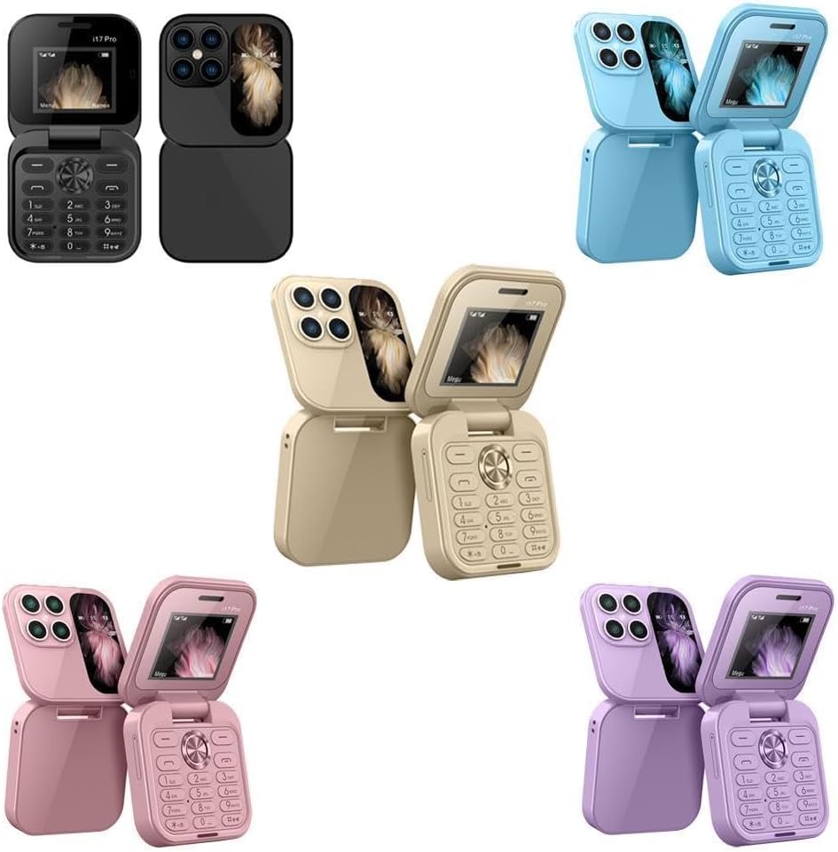 Zilveren FlipLite opvouwbare mini telefoon, elegant en betrouwbaar, perfect voor wie eenvoud zoekt.