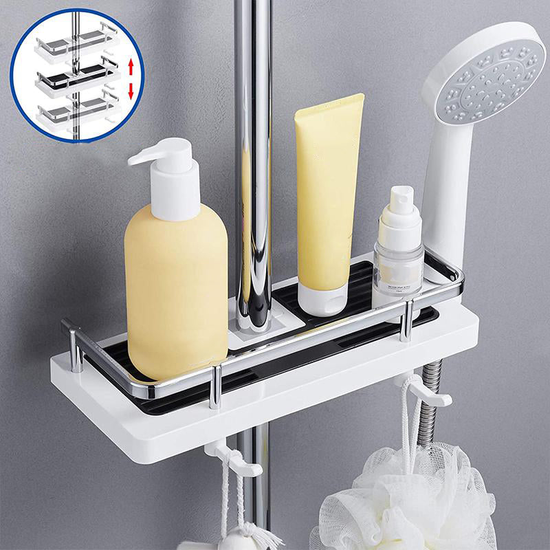 Compacte roestvrije douche organizer, makkelijk te installeren zonder gereedschap, maximaliseert opslag.