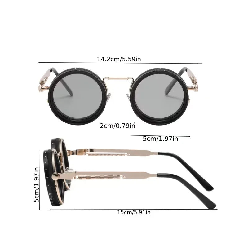 Trendy ronde zonnebril unisex, een steampunk vintage accessoire voor een unieke stijl.