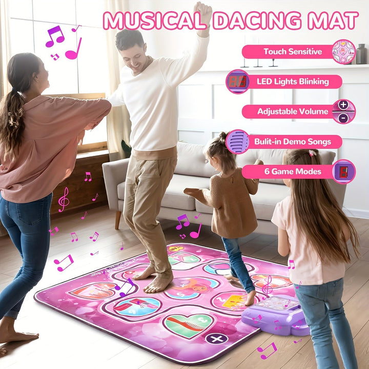 Roze dansmat speciaal voor meisjes, interactief speelgoed dat actief spelen en ritme stimuleert zonder scherm.