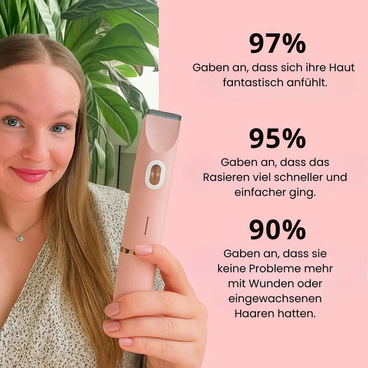 Zacht ontharen met elektrisch dames scheerapparaat, voor gladde benen, oksels en lichaam.