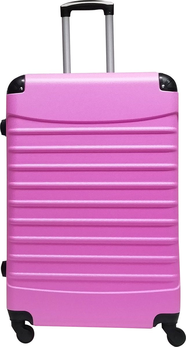 Duurzame roze ABS hardcase kofferset Palermo, 2-delig, met 4 wielen, voor zorgeloos reizen en vakantie.