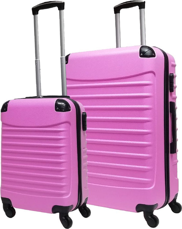 Stijlvolle roze ABS hardcase reiskoffer set Palermo, robuust en perfect voor weekendje weg.