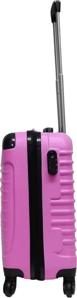 Tweeledige roze hardcase bagageset Palermo met soepele 4 wielen, voor comfortabel reizen.
