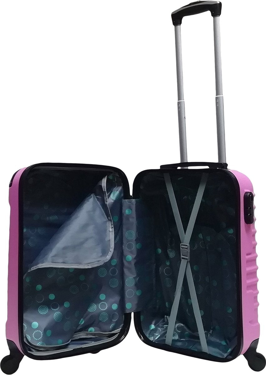 Robuuste roze hardcase koffers Palermo, 2-delig, van ABS, perfect voor al je vakantiereizen.