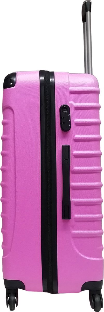 Pak je roze hardcase kofferset Palermo in, 2-delig met 4 wielen, klaar voor je volgende avontuur.