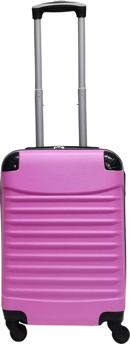 Compacte roze ABS hardcase reiskoffer set Palermo, 2 stuks, robuust voor weekendje weg.