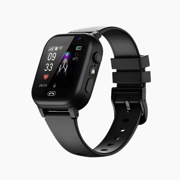 Roze kinder GPS smartwatch met SOS-functie, perfect voor veiligheid en gemoedsrust van kinderen.