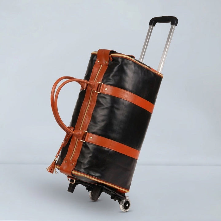 Sterke opvouwbare bagage duffel met wielen, geschikt voor alle soorten reizen.